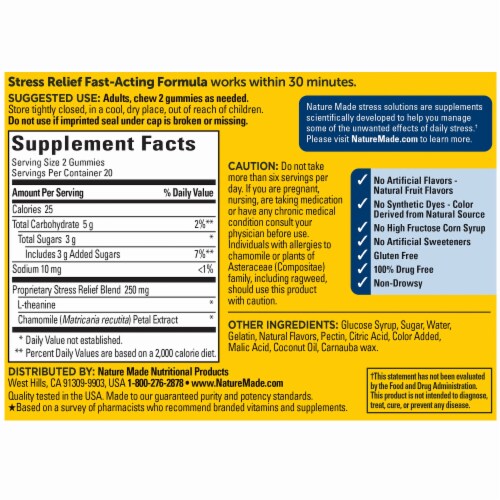 Nature Made® Mixed Berry Stress Relief Gummies Perspective: back