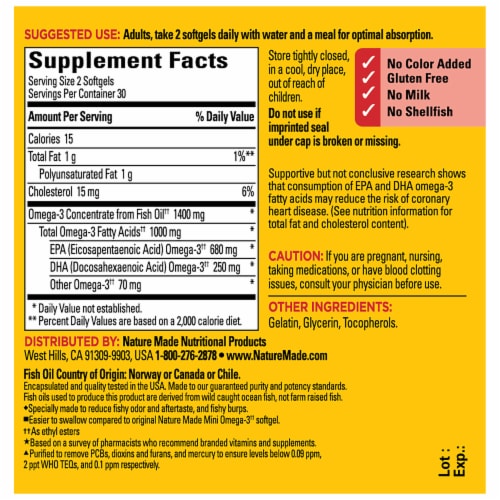 Nature Made® Burp-Less Extra Strength Fish Oil Minis Softgels Perspective: back