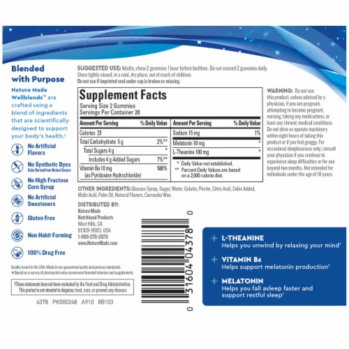Nature Made® WellBlends Fall Asleep Faster Cherry Melatonin Gummies Perspective: back