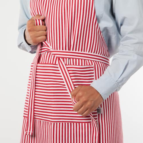 Now Designs Red Stripe Unisex Kitchen Apron with Adjustable Strap Perspective: back