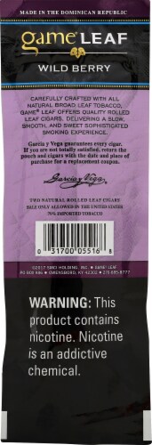Game Leaf Wild Berry Natural Rolled Leaf Cigars Perspective: back