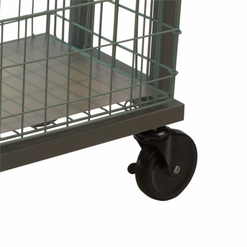 Atlantic Narrow Large Metal and Wire Cart System 3-Tier in Green Perspective: back