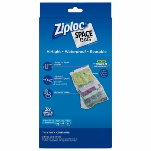 Ziploc 2XL Large Space Bag Vacuum Seal Storage Bags, 2 pk - King