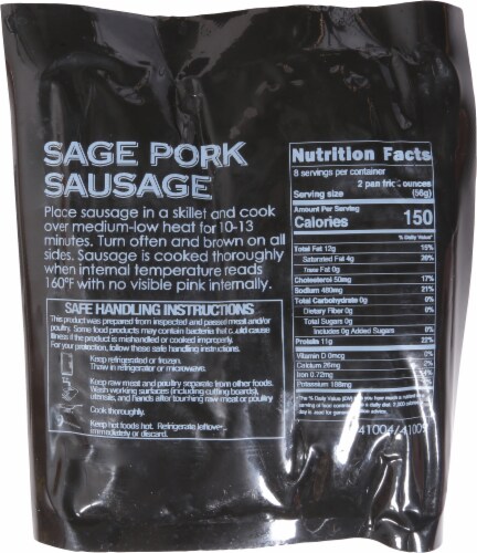 Hill’s Premium Meats Sage Pork Sausage Perspective: back