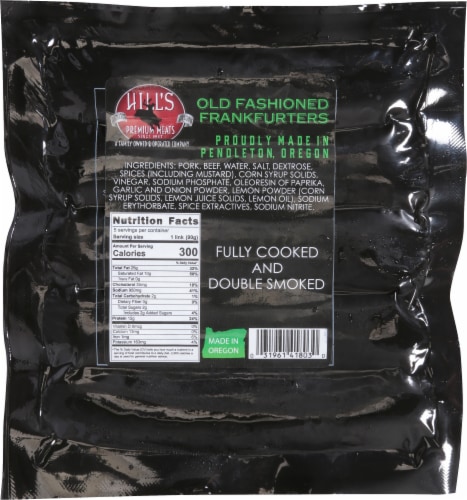 Hill's Premium Meats Old Fashioned Frankfurters Perspective: back