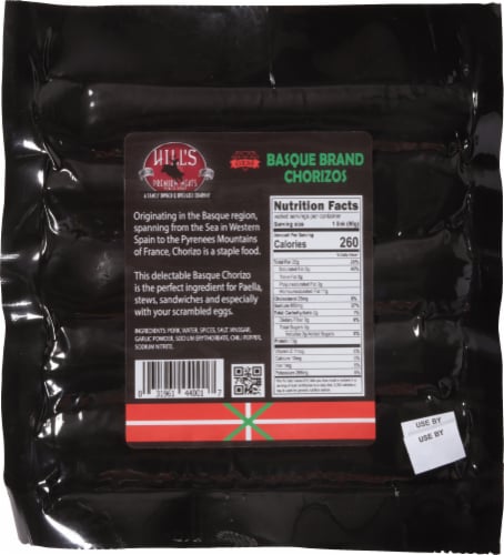 Hill's Premium Meats Fully Cooked Basque Brand Chorizo Perspective: back
