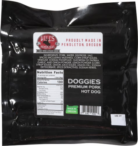 Hill's Premium Meats Premium Pork Hot Dog Doggies Perspective: back