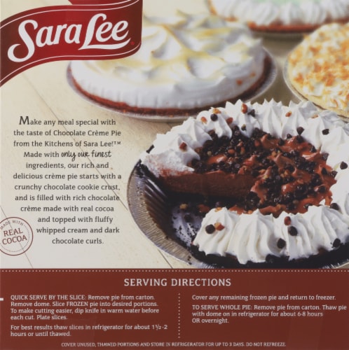 Sara Lee® Chocolate Creme Pie Perspective: back