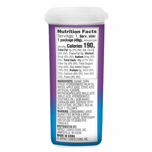 Warheads Sour Booms Candy Perspective: back