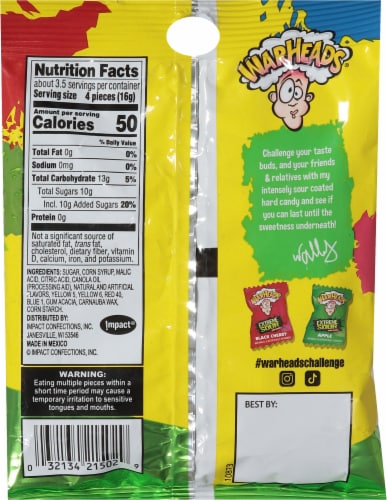 Warheads® Extreme Sour Hard Candy Perspective: back