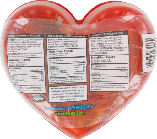 Warheads Sour Heart Scrambler Spray Candy Perspective: back