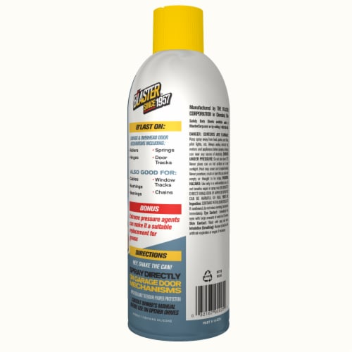 B'laster Premium Silicone Garage Door Lubricant Aerosol Perspective: back