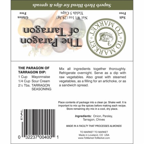 The Paragon of Tarragon - Tarragon & Herb Dip Mix Perspective: back