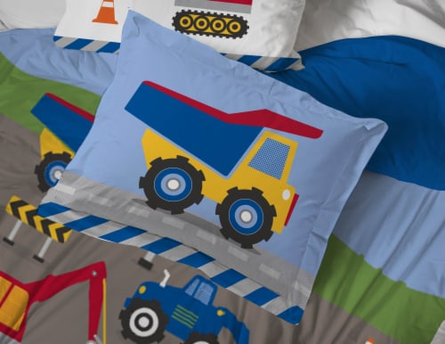 Sunny Side Up Construction Zone Bed Set Perspective: back