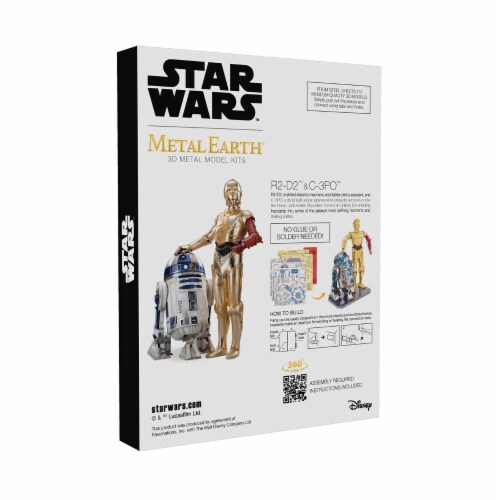 Fascinations Metal Earth Star Wars R2-D2 & C-3PO 3D Metal Model Kit Perspective: back
