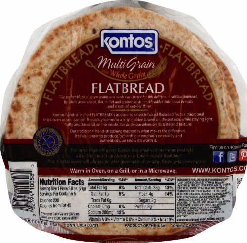 Kontos® Multi Grain Flatbread Perspective: back