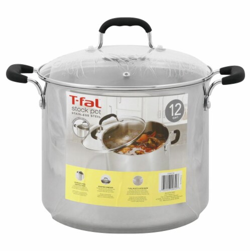 T-fal Specialty Stock Pot Stainless Steel With Lid Perspective: back