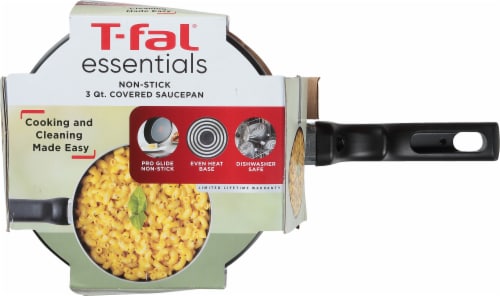 T-fal® Essentials Sauce Pan Non Stick With Lid - Black Perspective: back