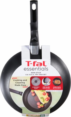 T-fal® Essentials Frying Pan 8/10 Inch Set Non Stick - Black Perspective: back