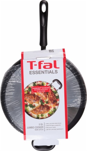 T-fal® Essentials Jumbo Cooker Non Stick With Lid - Black Perspective: back