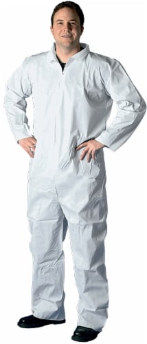 Buffalo Disposable Polypro Coveralls - White Perspective: back