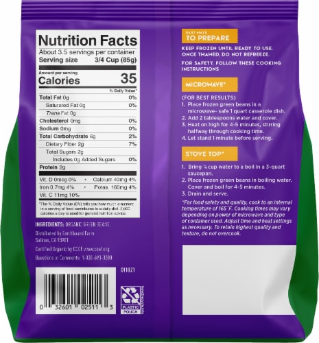 Earthbound Farm® Frozen Organic Whole Green Beans Perspective: back
