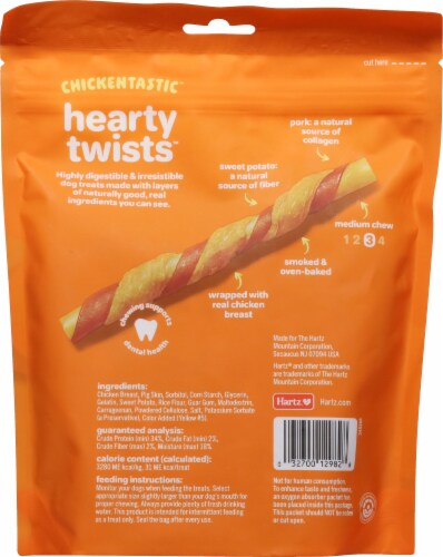 Hartz® Oinkies® Chickentastic™ Hearty Twists™ Dog Chew Treats Perspective: back