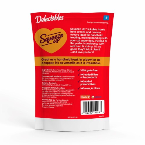 Hartz Deletables Squeeze Up Tuna Shrimp Lickable Treats 4 ct 2 oz Harris Teeter
