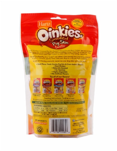 Hartz Oinkies Chicken Wrapped Pig Skin Twists Perspective: back