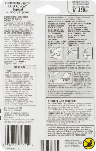 Hartz Ultra Guard Dual Action Dog Flea & Tick Topical Drops Perspective: back