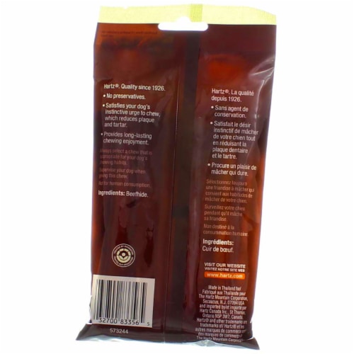 Hartz 20 Pack Natural Dental Munchy Rawhide Sticks  83356 Perspective: back