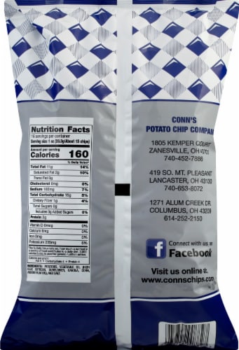 Conn's One Pound Wavy Potato Chips Perspective: back
