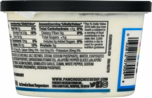 Pancho's White Queso Cheese Dip Perspective: back