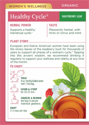 Traditional Medicinals® Healthy Cycle® Naturally Caffeine Free Herbal Tea Perspective: back