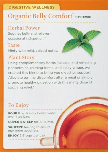 Traditional Medicinals® Belly Comfort® Peppermint Herbal Tea Bags Perspective: back