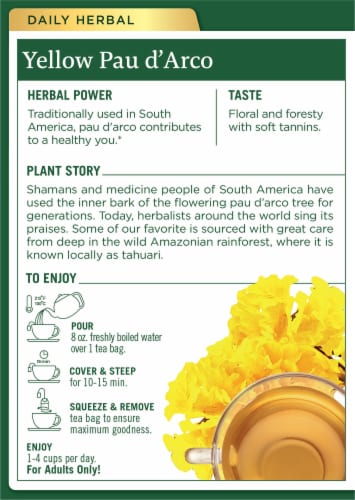 Traditional Medicinals® Yellow Pau d' Arco Tea Bags Perspective: back