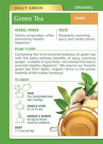 Traditional Medicinals Organic Green Tea with Ginger Perspective: back