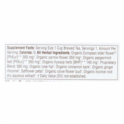 Traditional Medicinals® Seasonal Sampler Tea Bags Perspective: back