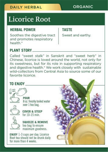 Traditional Medicinals Organic Licorice Root Tea Bags 16 Count Perspective: back