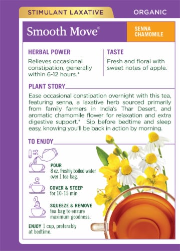 Traditional Medicinals Smooth Move Chamomile Senna Tea Bags Perspective: back