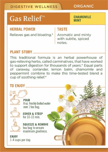 Traditional Medicinals Chamomile Mint Organic Gas Relief Herbal Tea Perspective: back