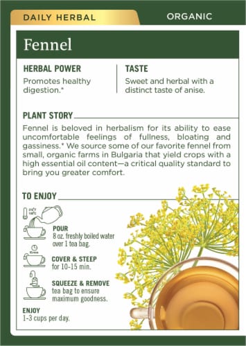 Traditional Medicinals® Organic Fennel Herbal Tea Perspective: back