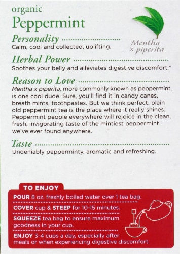 Traditional Medicinals Organic Peppermint Tea Perspective: back