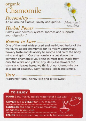 Traditional Medicinals Organic Chamomile Tea Perspective: back