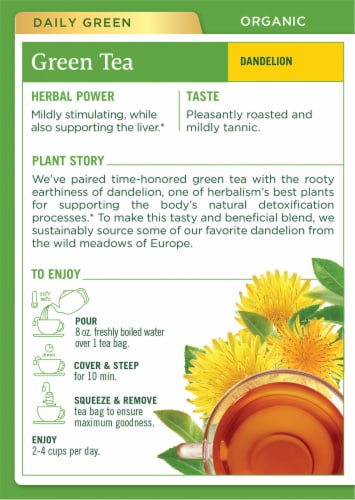 Traditional Medicinals Organic Green Tea Dandelion Perspective: back