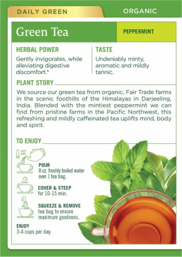 Traditional Medicinals® Organic Peppermint Green Tea Bags Perspective: back