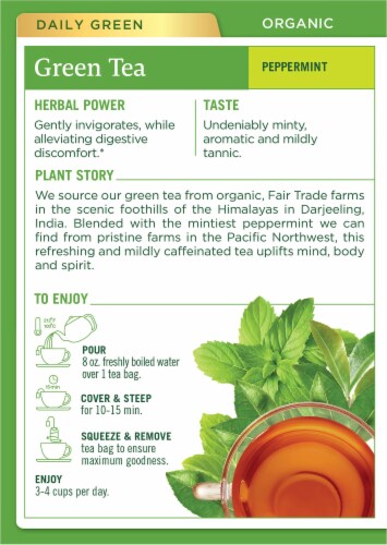Traditional Medicinals® Organic Peppermint Green Tea Bags Perspective: back