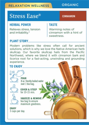 Traditional Medicinals Stress Ease Cinnamon Herbal Tea Perspective: back