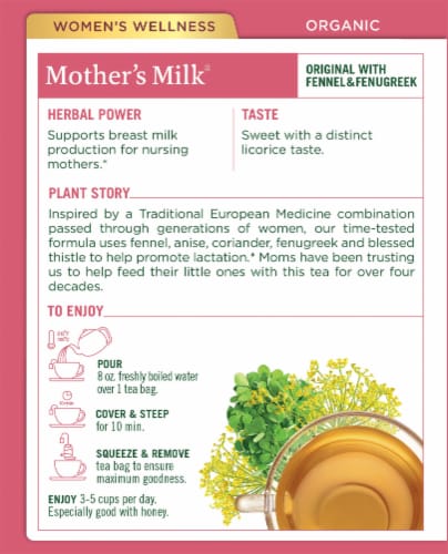 Traditional Medicinals® Organic Mothers Milk® Tea Bags Perspective: back