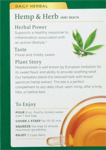 Traditional Medicinals Hemp + Meadowsweet Herbel Tea Perspective: back